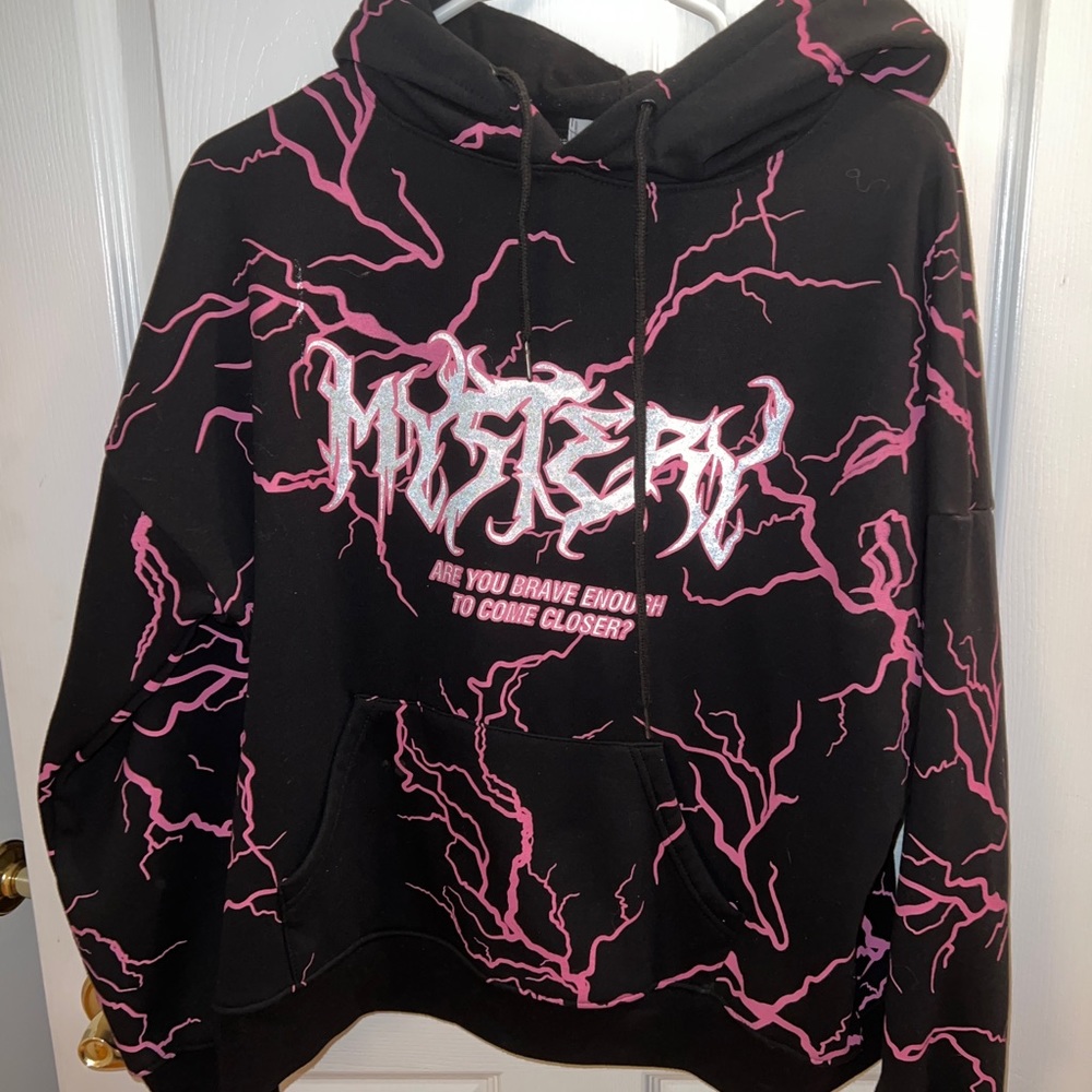 Adika Hoodie. Pink silver and black.